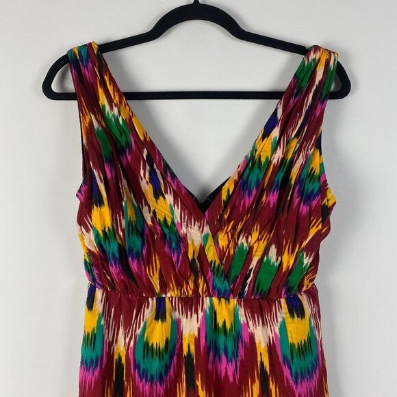 Alice & Olivia Alameda Dress Size XS Ikat Batik Peacock Print Sheath - Picture 2 of 10